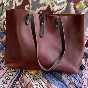 Artisan leather tote